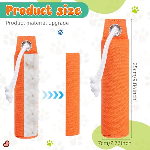Dog Retriever Training Dummy Set with Mallard Decoy - Orange, Floats Water