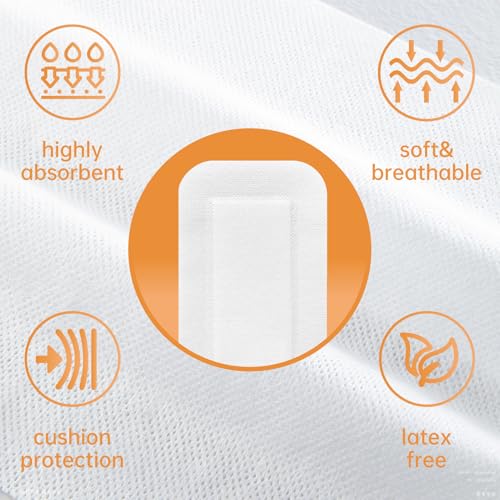 Carbou Island Dressing 4x10 Inch Sterile Bordered Gauze Pads - Wound Care (25 Count)