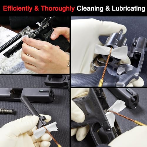 Gun Cleaning Supplies Kit - 900 Patches + 200 Cotton Swabs for Firearms - Variation: 900 Patches + 100 Pointed + 100 Round