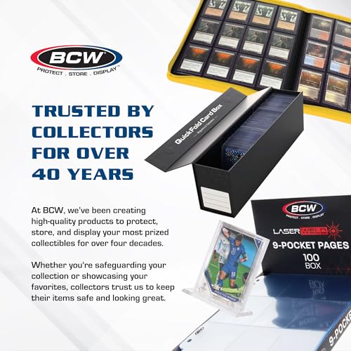 BCW Magnetic Card Holders with UV Protection - 35pt Trading Card Sleeves, 40 Count