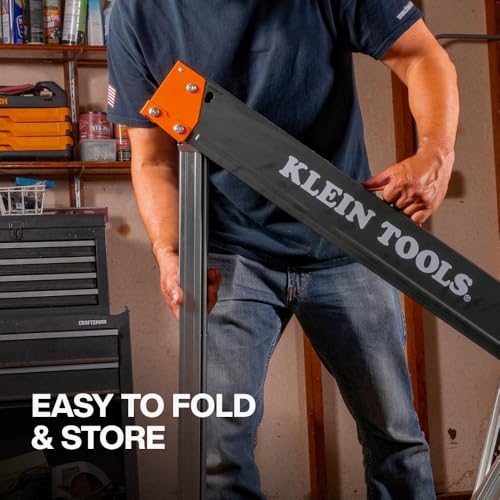 Klein Tools 66187 Folding Sawhorse 2-Pack Heavy Duty Support, Standard Version