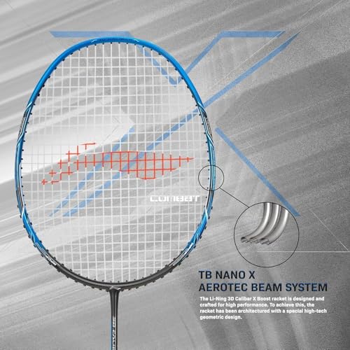 Li-Ning 3D Calibar X Carbon Graphite Badminton Racket, 85g, 30Lbs String Tension, Free Cover