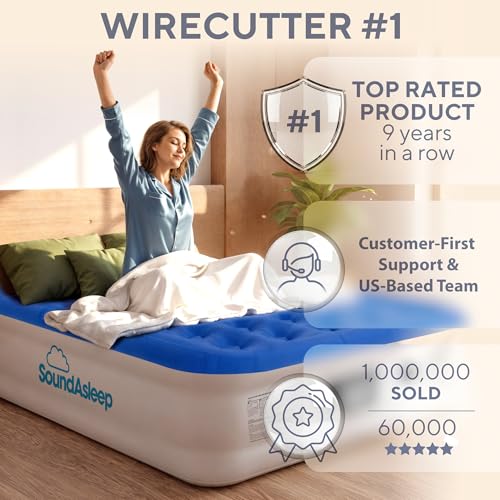 SoundAsleep Dream Series Queen Raised Air Mattress with Built-in Pump - Blue