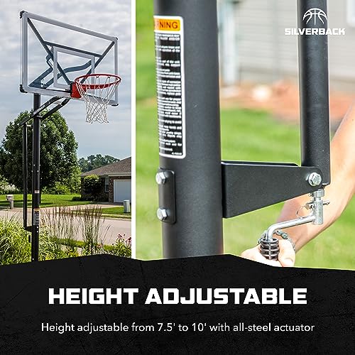 54-Inch Adjustable In-Ground Basketball Hoop with Infinity Edge Backboard