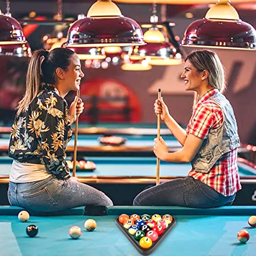 Solid Wood Pool Ball Rack Triangle with Black Finish - 2-1/4 Inch Billiard Ball Holder for Table