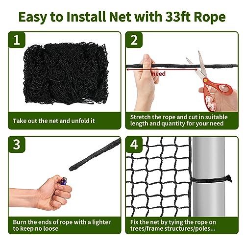 10x30FT Heavy Duty Baseball Backstop Net with Accessories - Sports Barrier