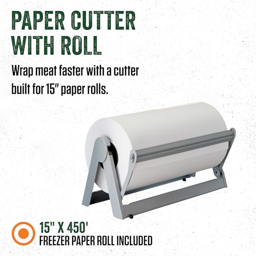 LEM Freezer Paper Cutter with 15 Inch Steel Blade and 450' Roll - With Cutter