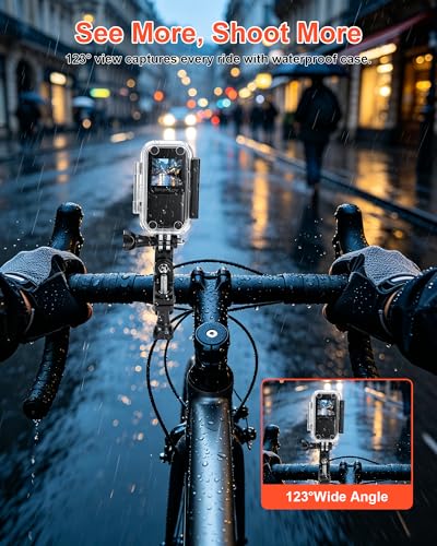 4K Waterproof Action Body Camera with 64GB Card, Wi-Fi, Screen & Mounts