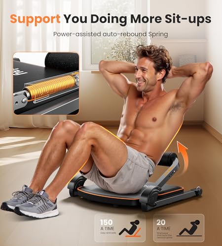 Niceday Black Ab Workout Machine for Home - Ab Trainer with Resistance Bands & 330 lbs Capacity