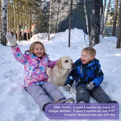 Simplee Kids Girls Winter Ski Jacket Waterproof P-Purple 6-7 Years