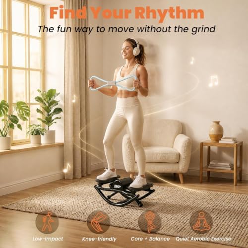YYJO Rock Stepper with Mat and Resistance Bands - Low-Impact Fitness Equipment