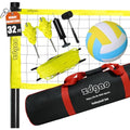 Zdgao 32FT Lemon Yellow Outdoor Portable Adjustable Volleyball Net System with Bag
