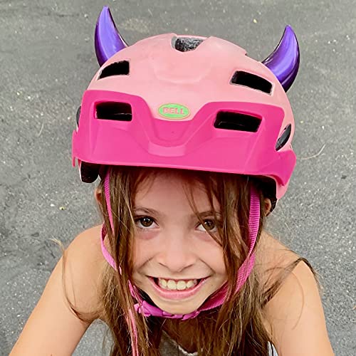 Purple Magnetic Devil Horns for Helmet - Interchangeable Motorcycle & Bike Accessories