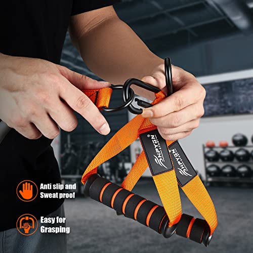 Orange 420LBS Heavy Resistance Bands Set with Handles for Intense Workout