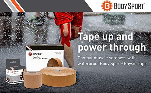 Body Sport Physio Tape, Kinesiology Tape to Support Muscles and Joints - 2 in x 5.5 yds - Black