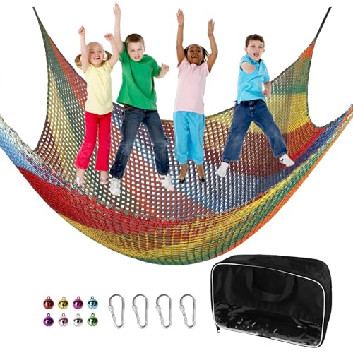 Climbing Cargo Net 14.7ft x 9.8ft Multicolored for Treehouse & Playground