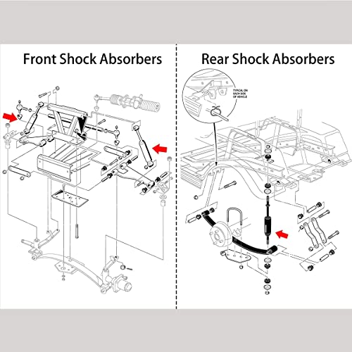 Golf Cart Shock Absorbers Front and Rear Set for Club Car 1988-up, Precedent 2004-up, Tempo 2018-up - 10L0L