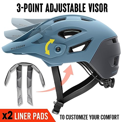 Wildhorn Corvair MTB Bike Helmet Adult Men Women Youth Smoke Blue / Sm-Med