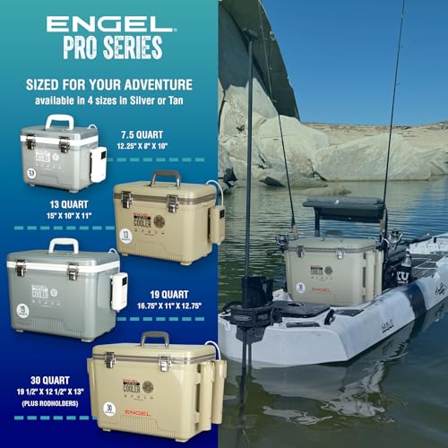 Engel 13 Quart Portable Live Bait Cooler with Rechargeable Aerator - Tan