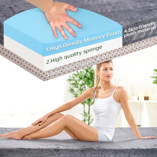 75X30X3 Inch Memory Foam Camping Mattress Pad - Waterproof Non-Slip Bed for Adults