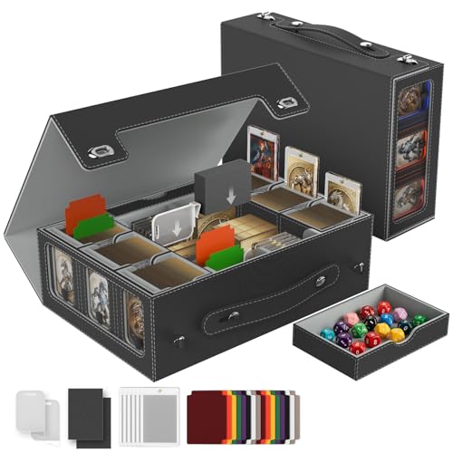 Cortile MTG Deck Box 9-in-1 Modular Card Organizer with Lock & Dice Tray
