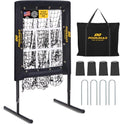 PodiuMax Baseball Pitching Net with Strike Zone - Black, Adjustable Heights, Heavy Duty Solo Trainer for Backyard Practice
