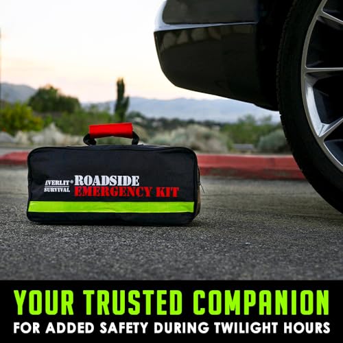Everlit Emergency Car Kit with Tire Inflator, Jumper Cables & First Aid