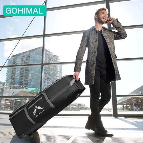 Golf Travel Bag with Adjustable Support Rod - Heavy Duty Oxford Fabric 48.8"