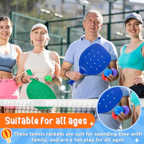 Lunmon 18-Piece Paddle Ball Set with Balls and Lanyards, 6 Colors, PE Equipment for Kids & Adults