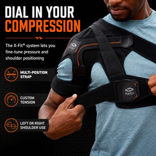 Shock Doctor Shoulder Support Brace for Men & Women, Rotator Cuff Stabilizer, Small/Medium, Black
