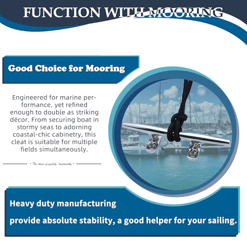 10 Inch Stainless Steel Boat Cleats 4-Pack - Durable Marine Dock Hardware