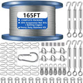 35 FT Heavy Duty Batting Cage Netting Wire Tension Kit for Baseball & Softball Backyard