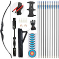 TOPARCHERY 30LBS Recurve Bow and Arrow Set for Adults & Youth - Takedown with 12 Arrows, Accessories