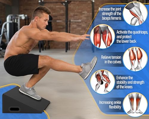 19-Inch Wide Calf Stretching Slant Board for Flexibility & Strength Exercises