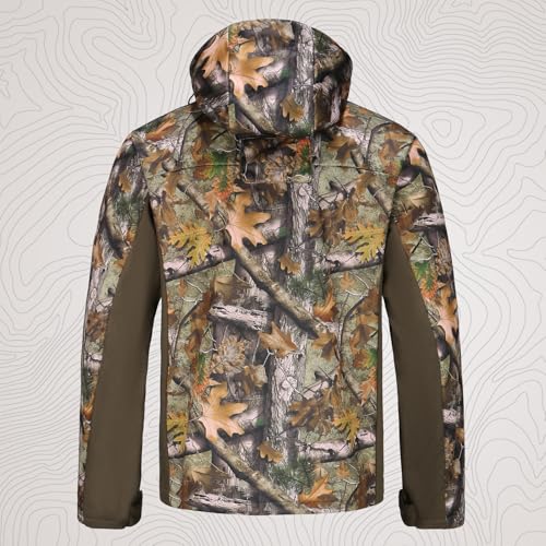Water-Resistant Silent Hunting Jacket & Pants Set - Large Tree Camo
