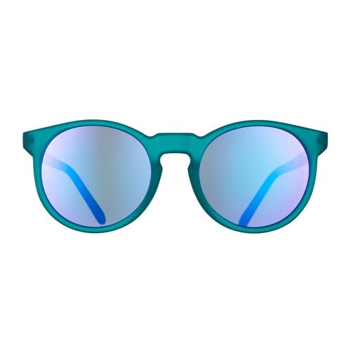 goodr I Pickled These Myself Polarized Round Sunglasses for Men & Women, Small Sized (Circle G), Teal Translucent Frames with Purple Pink Mirrored Reflective Lens, UV400 Protection, No Slip, No Bounce