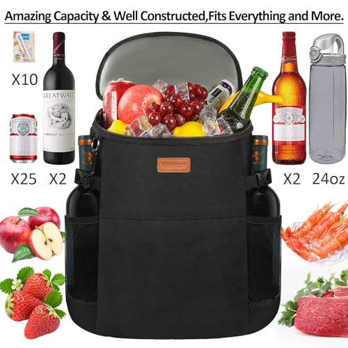Vankor Insulated Cooler Backpack Leakproof 45 Can Capacity - Black