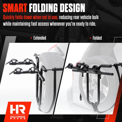 Spare Tire Bike Rack for SUV and Jeep - Fits Most Vehicles, Supports 2 Bikes Up to 35 lbs Each