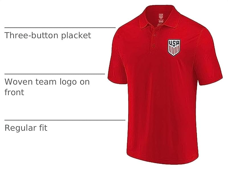 Officially Licensed Soccer Polo Shirt - Unisex Adult, Large, United States