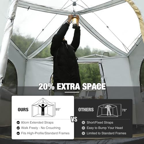 Khaki Canopy Camping Tent Inner Tent for 10x10 ft Pop Up Canopy