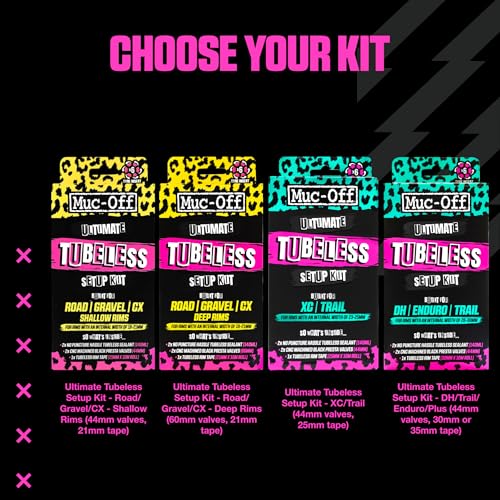 Muc-Off Ultimate Tubeless Setup Kit - XC/Trail Bike with 25mm Tape & 44mm Valve