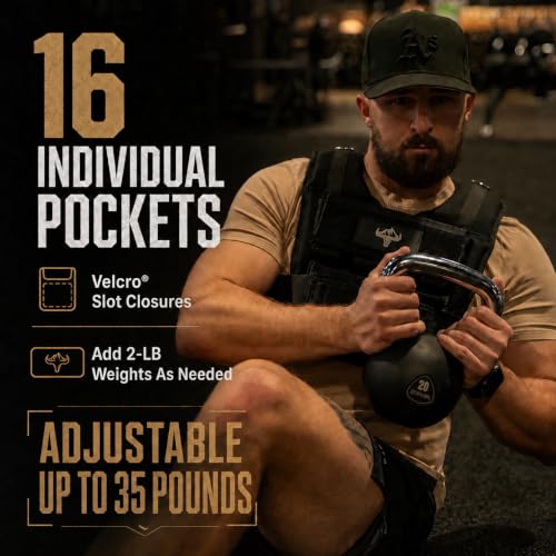 Adjustable Military Grade Weighted Vest 35 lb for Men & Women - Durable Fitness Gear