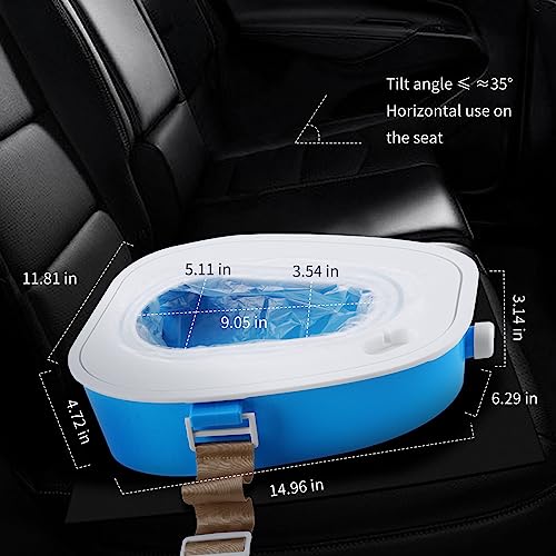 YQJ Blue Portable Car Toilet Emergency Urinal for Camping Travel & Traffic Jam