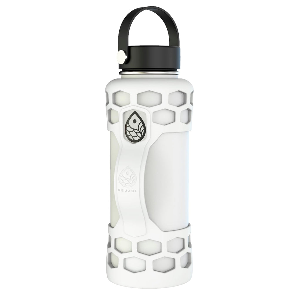 REUZBL Silicone Bottle Bumper with Patented Handle – Fits Hydro Flask 32 oz – Protective Bottle Boot Sleeve