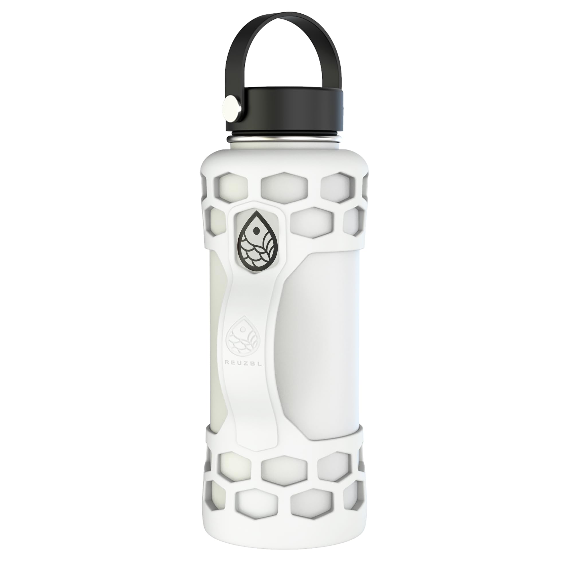 REUZBL Silicone Bottle Bumper with Patented Handle – Fits Hydro Flask 32 oz – Protective Bottle Boot Sleeve