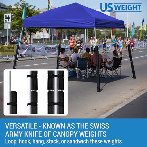 US Weight Black 4-Pack 15 lb Canopy Weights - Secure Tents & Umbrellas