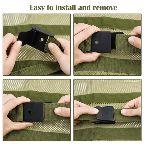 Tree Stand Seat Replacement Mesh with Pocket - 16x12 Inch, Green, 2 Pack