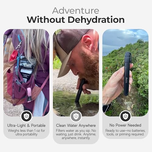 Sierra Madre Pack of 5 Water Filter Straws – 264 Gallons Capacity, Lightweight, Outdoor & Emergency Use