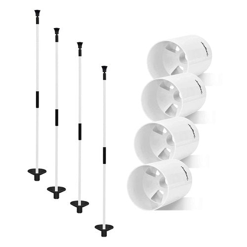 KINGTOP Golf Hole Cup Flagpole Set for Practice Putting Green, 6” Putting Cup Fit PGA | LPGA | USGA Regulations, 2-Section Flag Stick Design, 3 Feet, 4-Pack