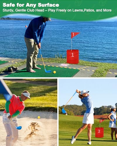 4 Pack Backyard Golf Clubs for Adults, Oversized 36" Carbon Shaft Set, Blue